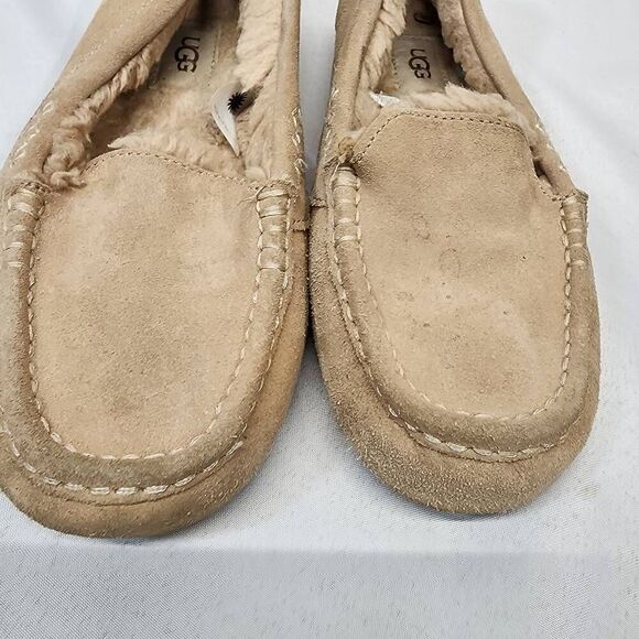 UGG ANSLEY WOMEN SLIPPER SUEDE DRIFTWOOD US 8 Shoes Loafers - Picture 8 of 10